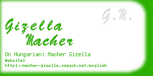 gizella macher business card